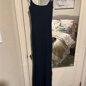 Skims Soft Lounge Long Slip Dress in NAVY